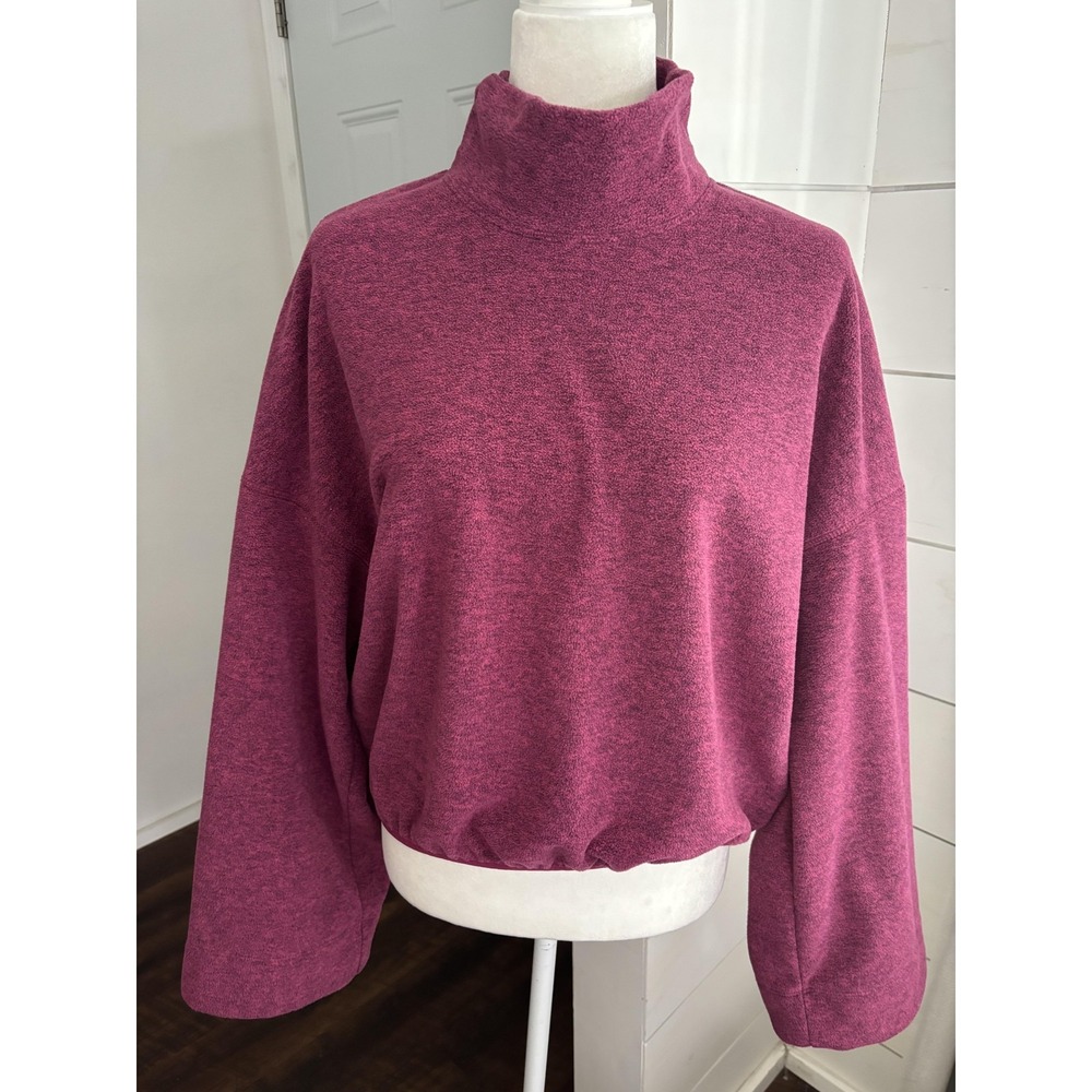 Beyond Yoga Sweatshirt Womens Small Pink Fleece Activewear Cropped Pullover Cozy